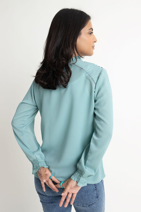 Aqua Georgette Top